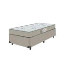 Cama Box Solteiro + Colchão D33 One Face - 56x88x188cm - Suede Bege
