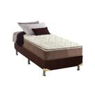 Cama Box Solteiro: Colchão Espuma Anjos D28/AG65 Star + Base CRC Suede Brown(88x188) Cama Box Solteiro: Colchão Espuma Anjos D28/AG65 Star + Base CRC Suede Brown(88x188)