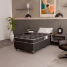 Cama Box Solteiro + Colchão Espuma D20 - 51x88x188cm - Suede Preto