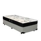 Cama Box Solteiro Colchão Espuma D20 Bambo Branco Ducci + Box Sintético Branco (52x88x188)