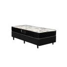 Cama Box Solteiro Colchão Espuma D20 Bambo Branco Ducci + Box Suede Preto (52x88x188)