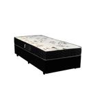 Cama Box Solteiro Colchão Espuma D23 Bambo Branco Ducci + Box Sintético Preto (54x88x188)
