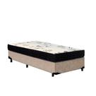Cama Box Solteiro Colchão Espuma D23 Bambo Branco Ducci + Box Suede Bege (54x78x188)