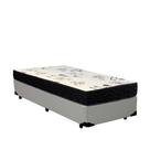 Cama Box Solteiro Colchão Espuma D28 Bambo Branco Ducci + Box Sintético Branco (54x78x188)