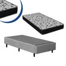 Cama Box Solteiro Colchão Espuma D33 Bordado + Box Suede Cinza