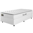 Cama Box Solteiro Colchão Espuma D33 Pillow Top New Millenium 88x188x57cm Branco Hellen Suporta Até 120 Kg Por Pessoa