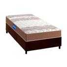 Cama Box Solteiro: Colchão Espuma D33 Probel Guarda Costas + Base CRC Suede Brown(88x188)