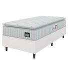 Cama Box Solteiro Colchão Espuma D45 Lazio Pillow Top 88x188x62cm Branco Hellen Suporta Até 150 Kg Por Pessoa