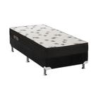 Cama Box Solteiro: Colchão Espuma D45 Ortobom Light Ortopilow + Base CRC Suede Black(88x188)