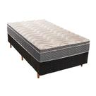 Cama Box Solteiro: Colchão Espuma D45 Paropas /EP Confort Mega Firme + Base CRC Fantasy Black(88x188)