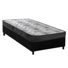 Cama Box Solteiro: Colchão Espuma D45 Paropas Pasquale Wave Black + Base CRC Suede Black (88x188) Cama Box Solteiro: Colchão Espuma D45 Paropas Pasquale Wave Black + Base CRC Suede Black (88x188)