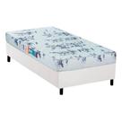 Cama Box Solteiro: Colchão Espuma Luckspuma D28 Celebrity + Base CRC Courano White(88x188)