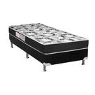 Cama Box Solteiro: Colchão Espuma Luckspuma D28 Celebrity + Base CRC Suede Black(88x188)