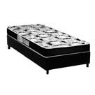 Cama Box Solteiro: Colchão Espuma Luckspuma D28 Celebrity Pro + Base CRC Suede Black(88x188)