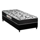 Cama Box Solteiro: Colchão Espuma Luckspuma D45 Gran Luck Black + Base CRC Suede Black(88x188)