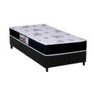 Cama Box Solteiro: Colchão Espuma Orthoflex D28 Nápoles + Base CRC Suede Black(88x188)