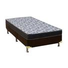Cama Box Solteiro: Colchão Espuma Ortobom D33/EP Anatômico Fort Tech ISO 100 + Base CRC Suede Brown(88x188)
