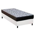 Cama Box Solteiro: Colchão Espuma Ortobom D33/EP Fort Tech ISO 100 + Base CRC Courano White(78x188)