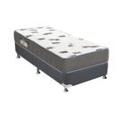 Cama Box Solteiro: Colchão Espuma Ortobom D33 Light + Base CRC Camurça Gray(88x188)
