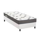Cama Box Solteiro: Colchão Espuma Ortobom D33 Light Saúde + Base CRC Courano White(88x188)