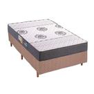 Cama Box Solteiro: Colchão Espuma Polar D45 Pérola + Base CRC Rústico Clean(88x188)