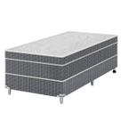 CAMA BOX SOLTEIRO COLCHÃO MOLA ENSACADA KENKO LIGHT 88x188x64 CINZA