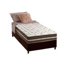 Cama Box Solteiro: Colchão Molas Anjos Superlastic Classic + Base CRC Suede Marrom(88x188)