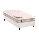 Cama Box Solteiro: Colchão Molas Bonnel Castor Tecnopedic Premium + Base CRC Suede White(88x188)