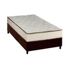 Cama Box Solteiro: Colchão Molas Bonnel Luckspuma Montreal Spring + Base CRC Suede Brown(88x188)