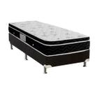 Cama Box Solteiro: Colchão Molas Bonnel Ortobom Nanolastic Physical Spring + Base CRC Suede Black(88x188) Cama Box Solteiro: Colchão Molas Bonnel Ortobom Nanolastic Physical Spring + Base CRC Suede Black(88x188)