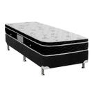 Cama Box Solteiro: Colchão Molas Bonnel Ortobom Nanolastic Physical Spring + Base CRC Suede Black(88x188) Cama Box Solteiro: Colchão Molas Bonnel Ortobom Nanolastic Physical Spring + Base CRC Suede Black(88x188)