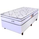 Cama Box Solteiro Colchão Molas Ensacadas Com Pillow e Box Branco 88x188x58cm BF Colchões