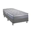 Cama Box Solteiro: Colchão Molas Ensacadas Luckspuma MasterPocket New Maxi + Base CRC Suede Gray(88x188)