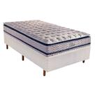 Cama Box Solteiro: Colchão Molas Ensacadas Paropas MasterPocket Blue + Base CRC Rústico White(88x188)