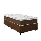 Cama Box Solteiro Colchão Molas Ensacadas Pillow Top Martino 88x188x63cm Marrom/Branco Umaflex
