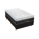 Cama Box Solteiro: Colchão Molas Ensacadas Polar Serenatta + Base CRC Rústico Black (88x188)