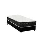 Cama Box Solteiro: Colchão Molas Luckspuma Bonnel Eagle Spring + Base CRC Suede Black(88x188) Cama Box Solteiro: Colchão Molas Luckspuma Bonnel Eagle Spring + Base CRC Suede Black(88x188)