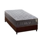 Cama Box Solteiro: Colchão Molas MasterPocket Ensacadas Anjos New King + Base CRC Suede Brown(88x188)
