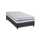 Cama Box Solteiro: Colchão Molas MasterPocket Ensacadas Herval Parma + Base CRC Suede Gray (88x188)