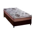Cama Box Solteiro: Colchão Molas MasterPocket Ensacadas Luckspuma Caribe + Base CRC Suede Brown(88x188)