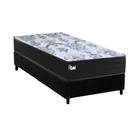 Cama Box Solteiro: Colchão Molas MasterPocket Ensacadas Paropas Life Gold + Base CRC Suede Black (88x188)