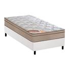 Cama Box Solteiro: Colchão Molas Pocket Ensacadas Castor Revolution Híbrido + Base CRC Courano White(88x188)