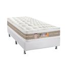 Cama Box Solteiro: Colchão Molas Pocket Ensacadas Castor Silver Sr Air + Base CRC Courano White (88x188)