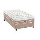Cama Box Solteiro: Colchão Molas Pocket Ensacadas Castor Silver Star Air + Base CRC Suede Clean (88x188)