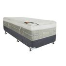 Cama Box Solteiro: Colchão Molas Pocket Ensacadas Castor Summer Winter + Base CRC Suede Gray (88x188)