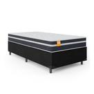Cama Box Solteiro Colchão Molas Qatar 88x188x60cm Branco / Preto - Suporta Até 150kg Preto / Branco