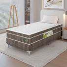 Cama box solteiro + colchão ortopedico com pillow kenko light (88x188x57) marrom Cama box solteiro + colchão ortopedico com pillow kenko light (88x188x57) marrom