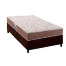 Cama Box Solteiro: Colchão Ortopédico Herval Compact AG 65 / Durabilli Bordado Double Side + Base CRC Suede Brown (78x188)