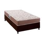 Cama Box Solteiro: Colchão Ortopédico Herval Compact AG 65 / Durabilli Bordado Double Side + Base CRC Suede Brown (78x188)