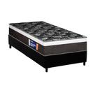Cama Box Solteiro: Colchão Ortopédico Plumatex D33 Selectus + Base CRC Suede Black (88x188)